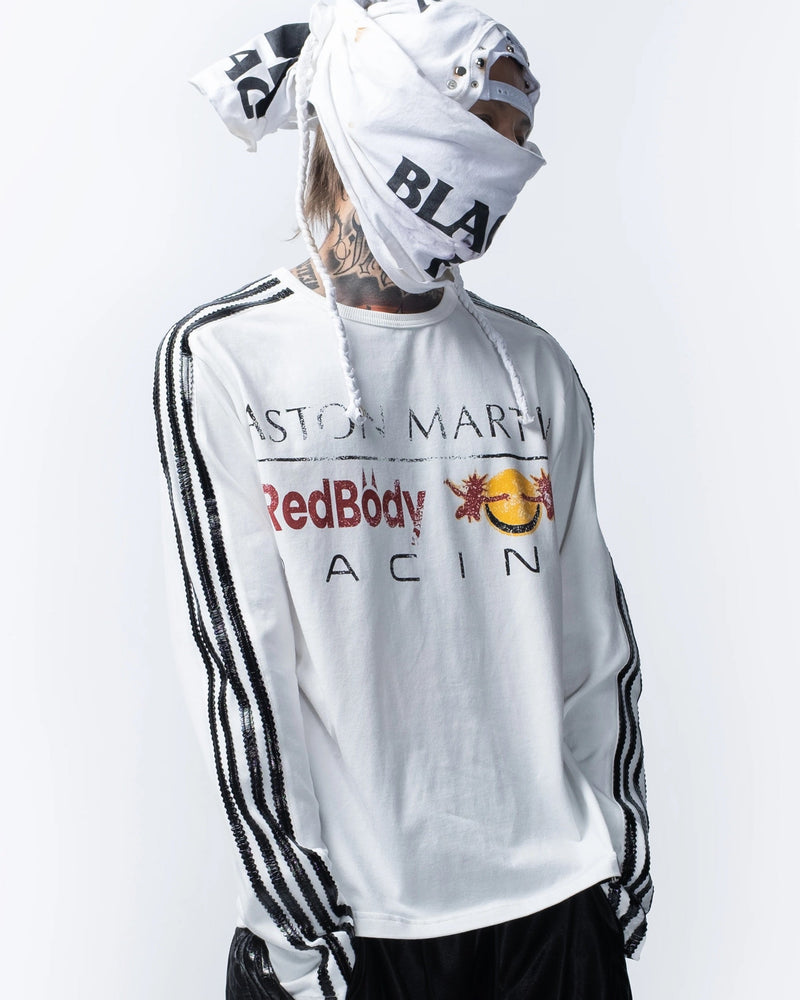 【F.V.V.O】Parody Logo Slim-Fit Long Sleeve Tee