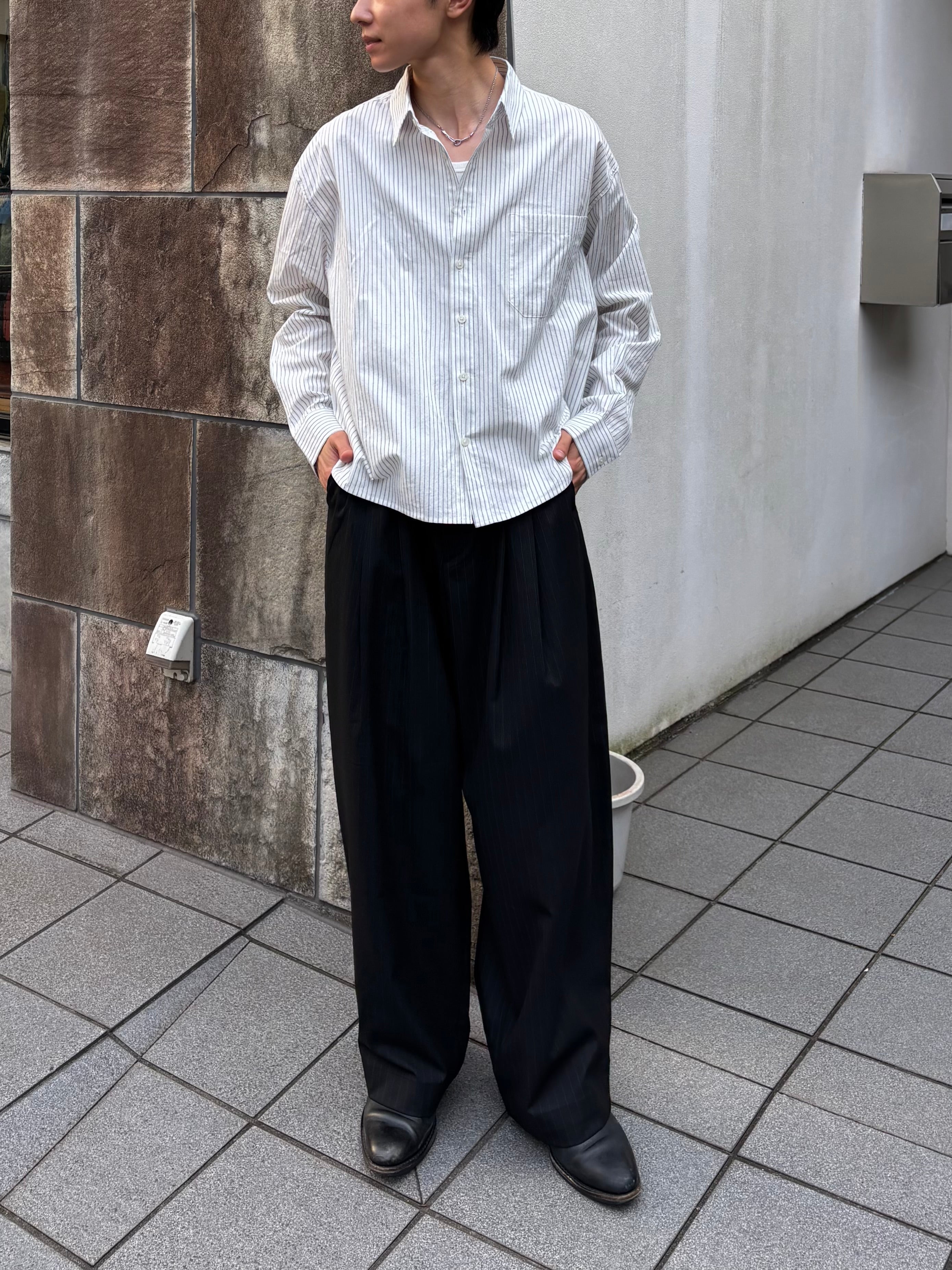 東京店WEB限定受注制【Chikashitsu +】stripe ballon slacks (2color)