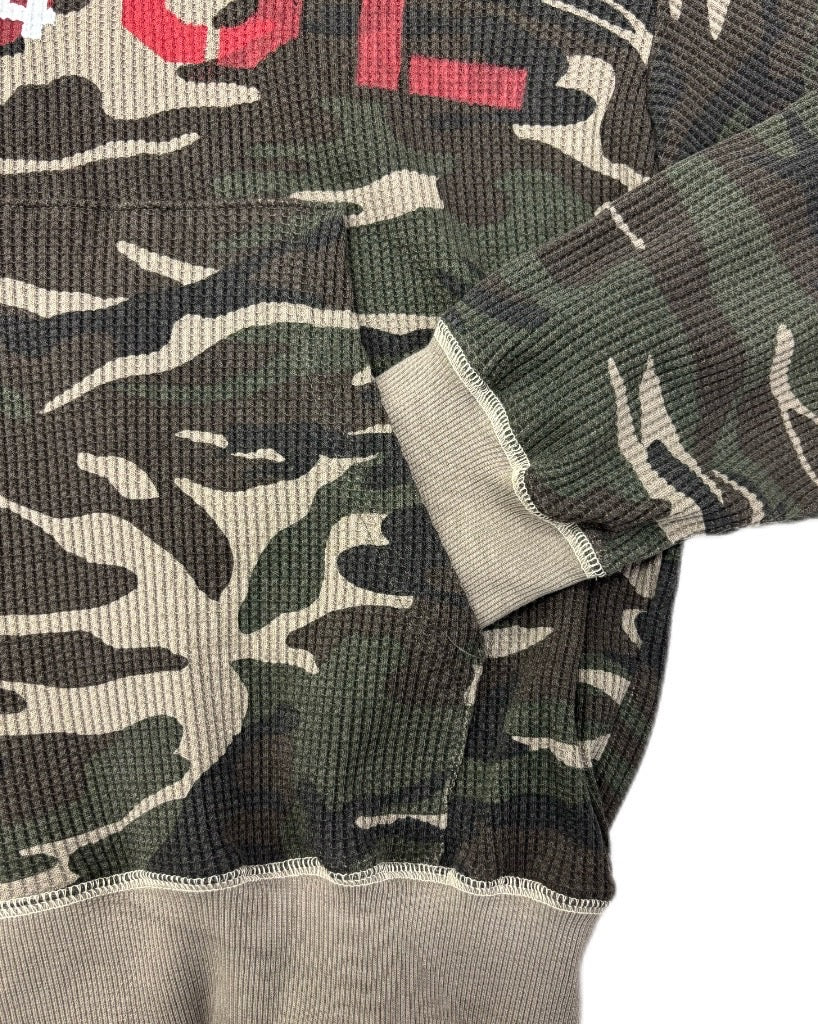 受注制【Never mind the XU】MILITARY CAMO THERMAL ZIP HOODIE (2color)