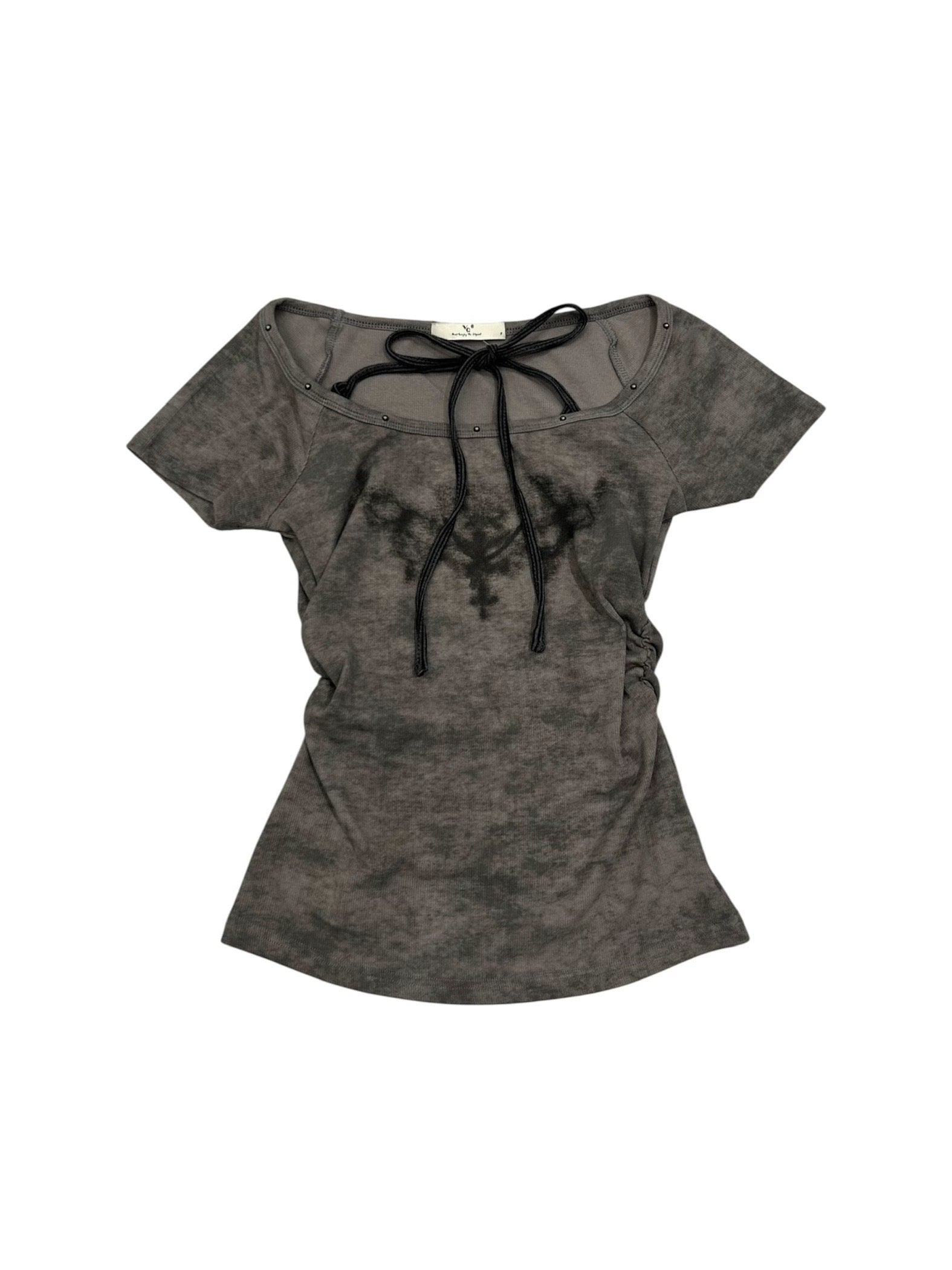 受注制【nmtc+】Ink Layered Halter Neck Tee (3color)