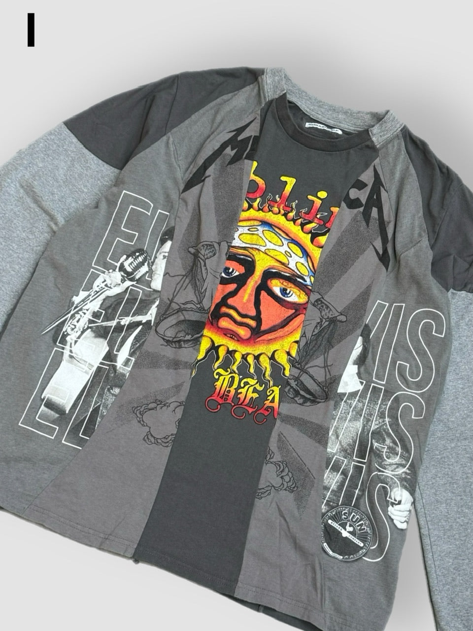 【Re +】cutting switch long sleeve (gray)