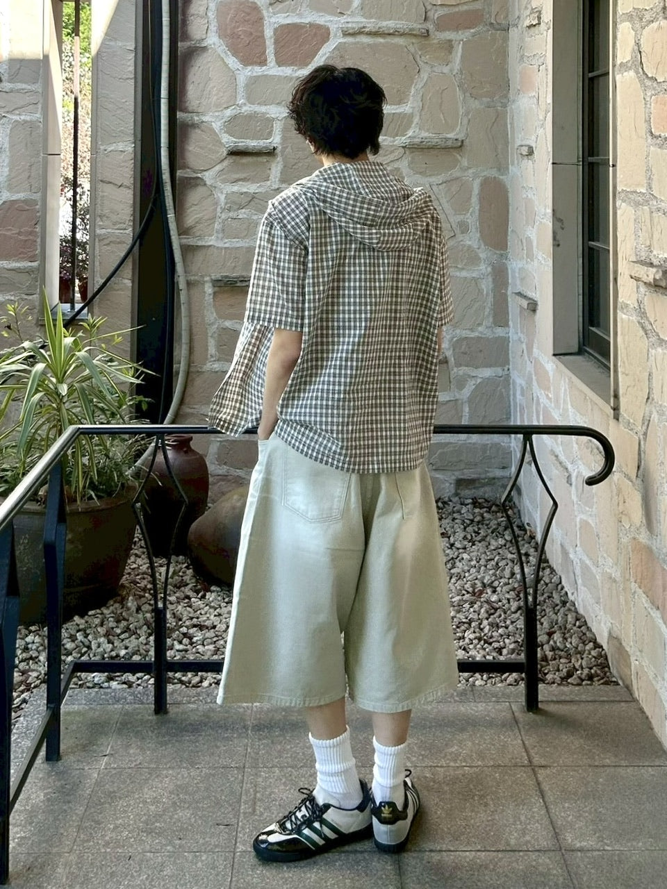 【youll】check shirt hoodie (2color)