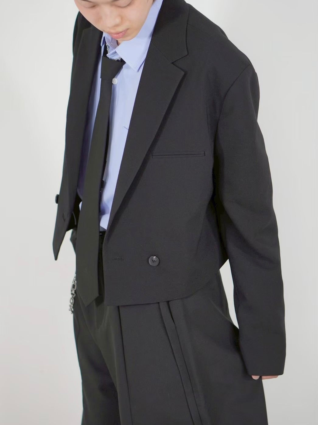 受注制【Chikashitsu +】cropped double jacket (2color)