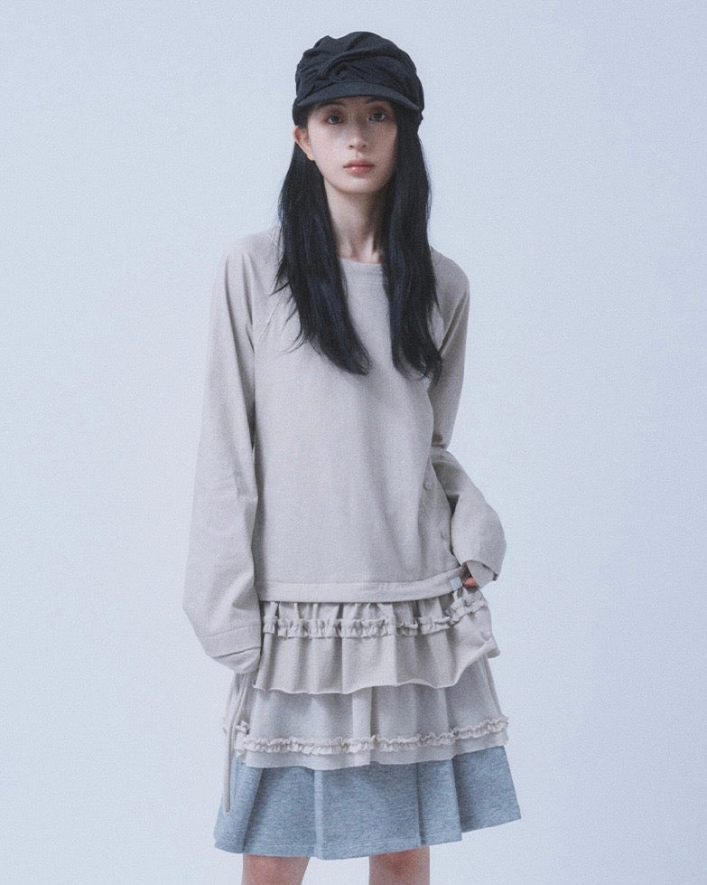 【TUOMIO】FRILL LAYERED LONG SLEEVE
