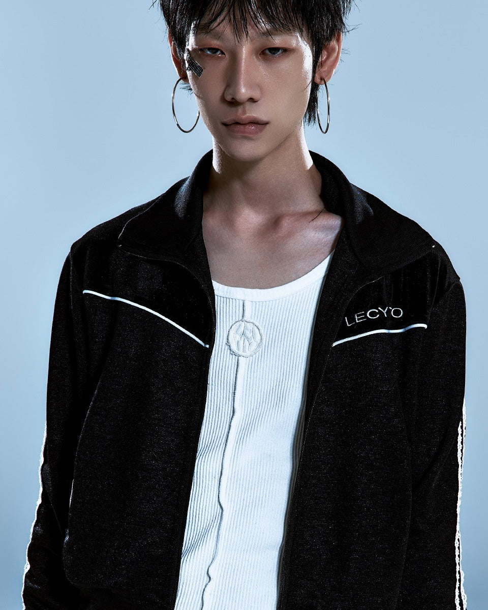 【LECYTO】Piping Line Track Zip Up Jacket