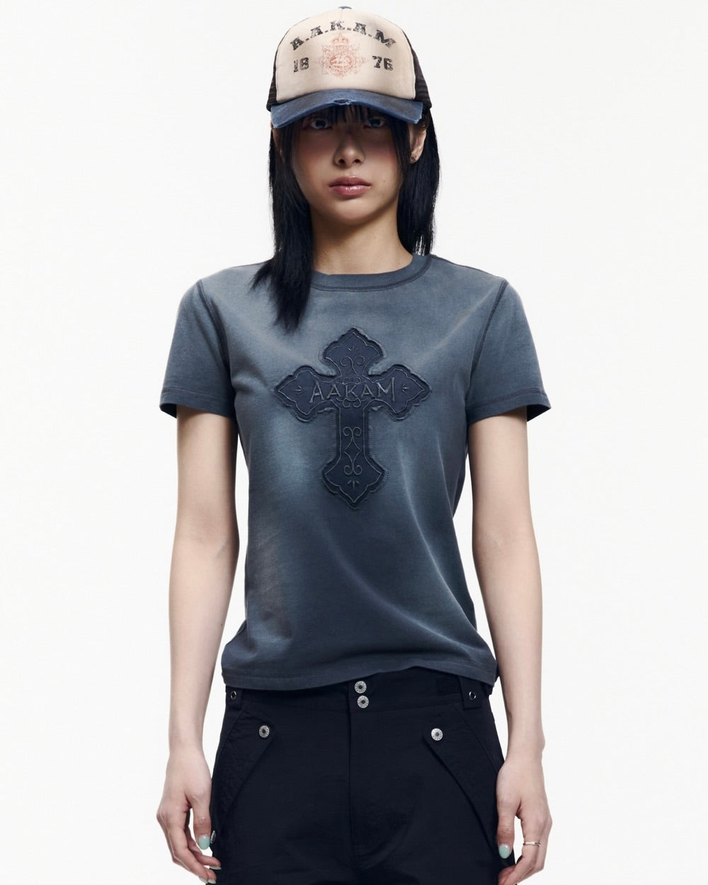 【AAKAM】Dust Fade CROS2 Half Top