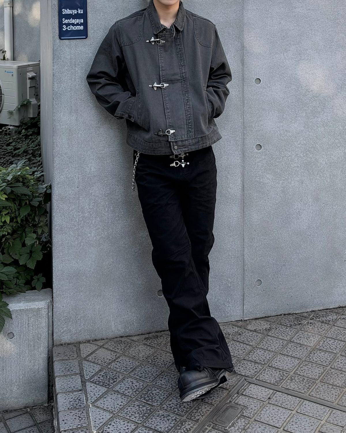 大阪店WEB限定受注制【Chikashitsu +】design hook cropped jacket (3color)