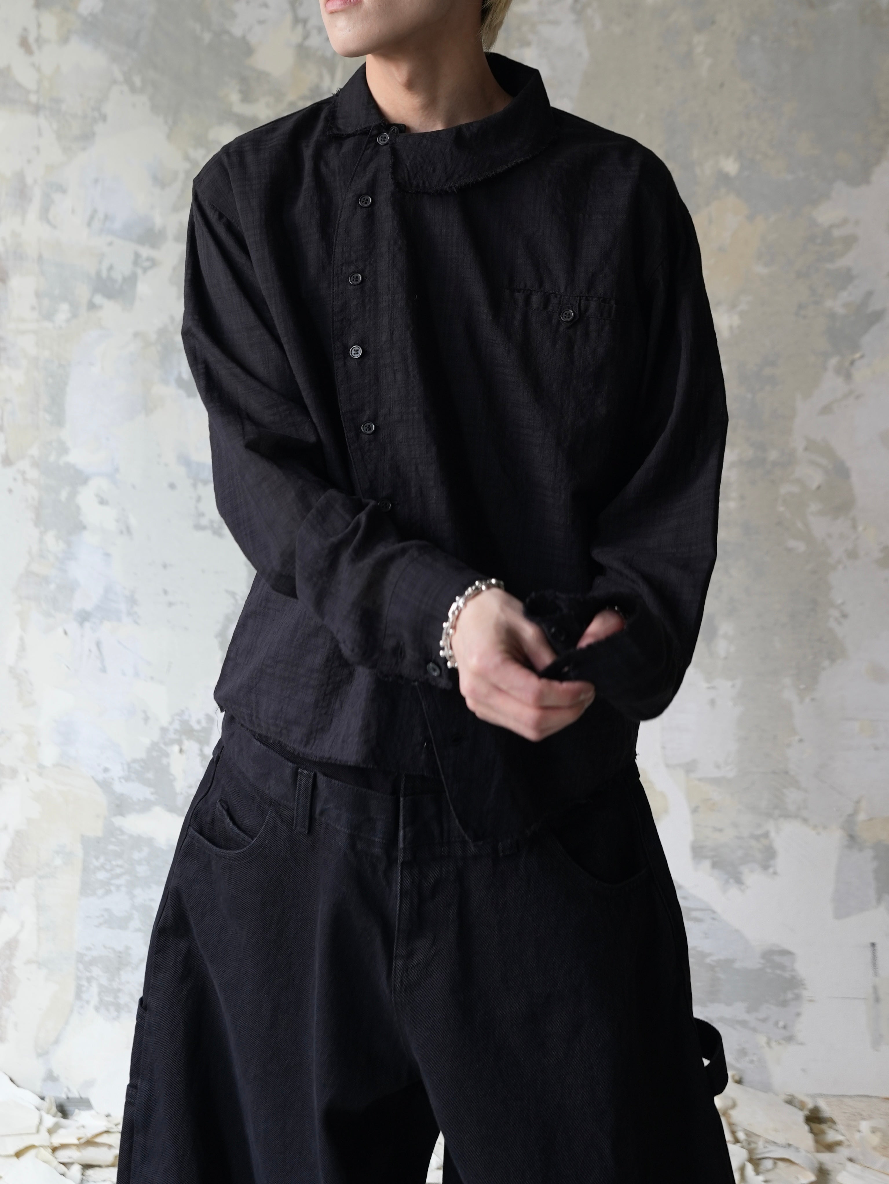 【Lee fi Ne】Offset Sheer Check Shirt