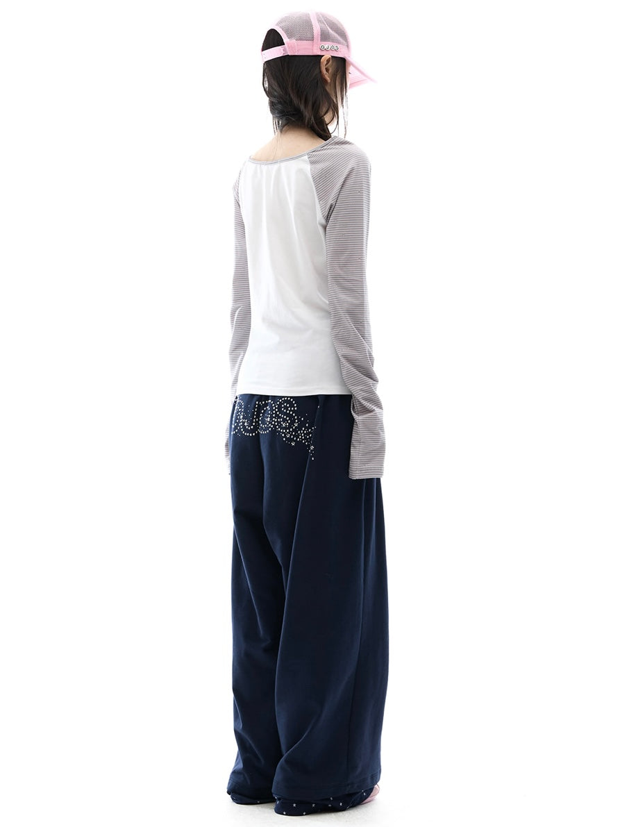 【OJOS】Stripe Raglan Long Sleeve