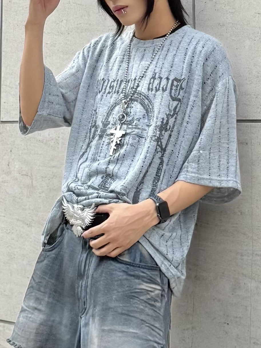 受注制【Never mind the XU】see-through short sleeve (4color)
