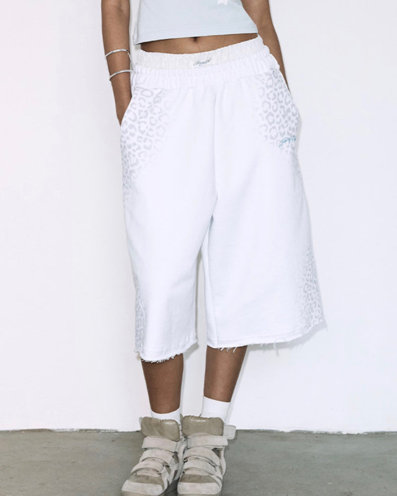 【FANCY CLUB】LEOPARD SAGGING BERMUDA PANTS