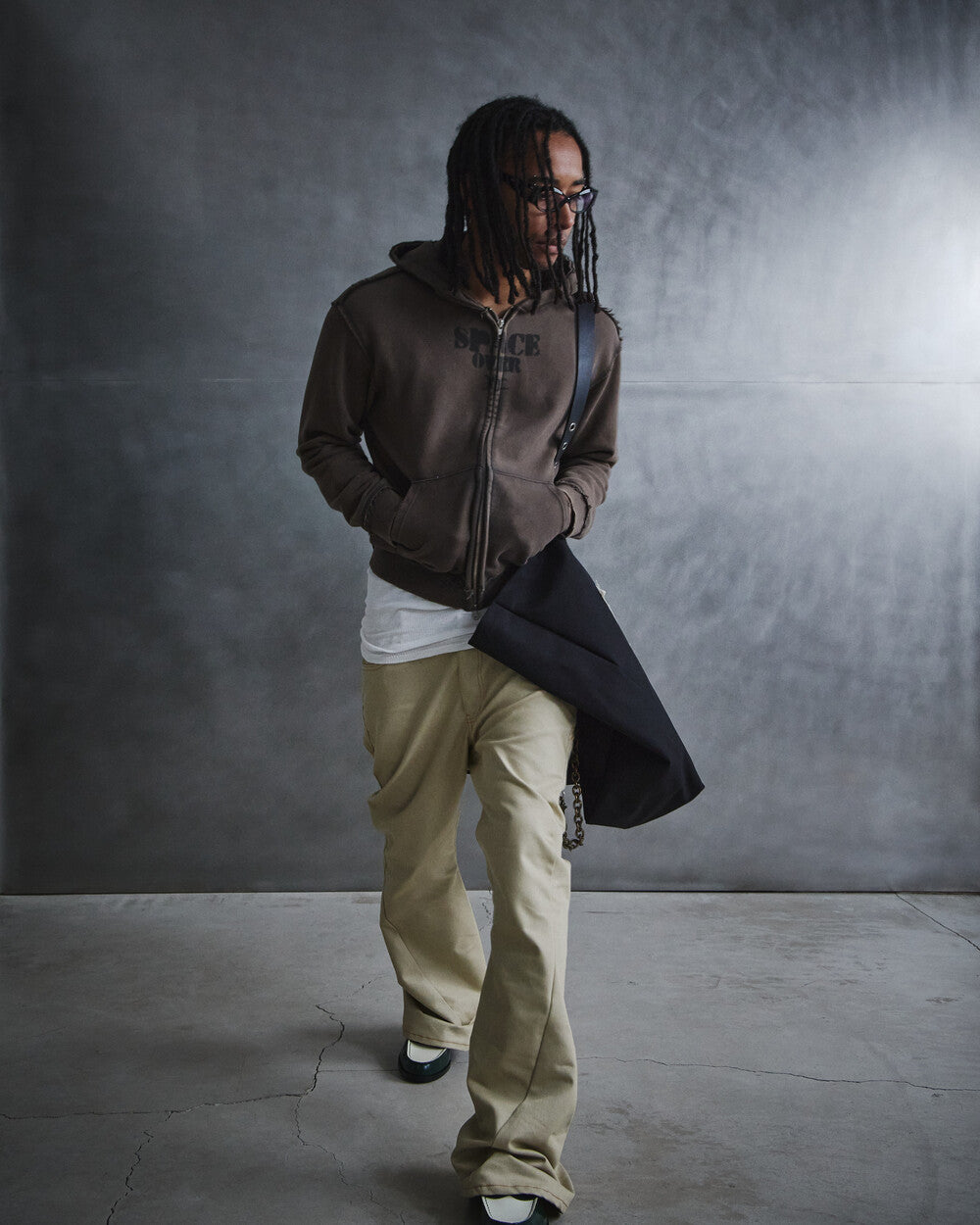 【BEBOF】Beige Side Cut Flared Jeans