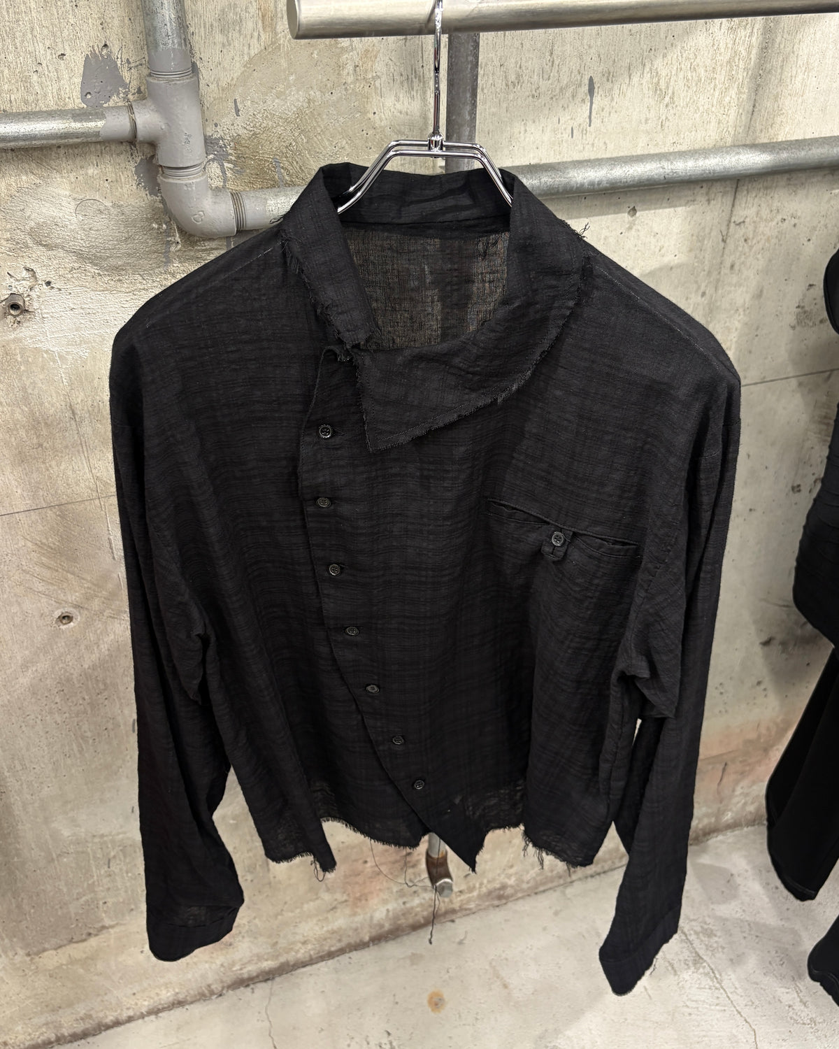 【Lee fi Ne】Offset Sheer Check Shirt