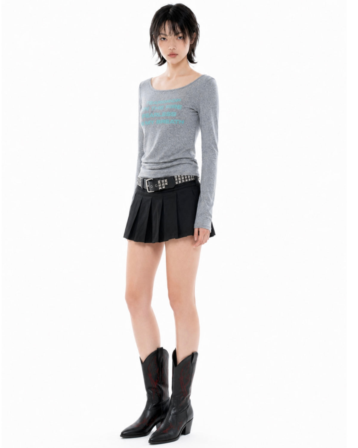 【runningHIGH】LETTERING SLIM L/S TEE