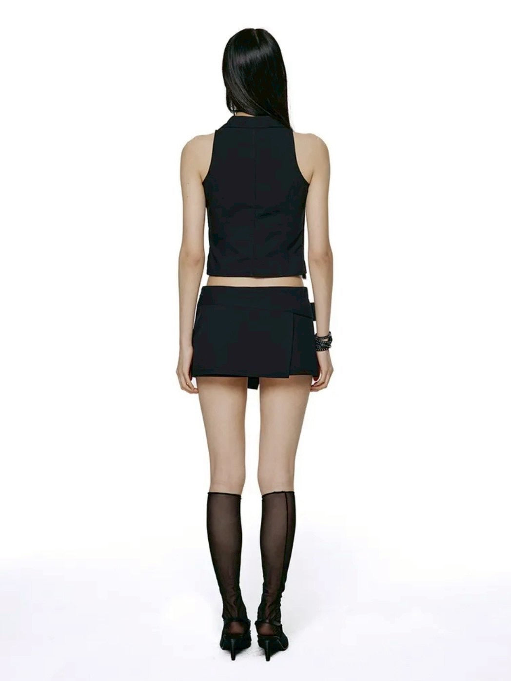 【ROCK CAKE】Double Button Halter Vest