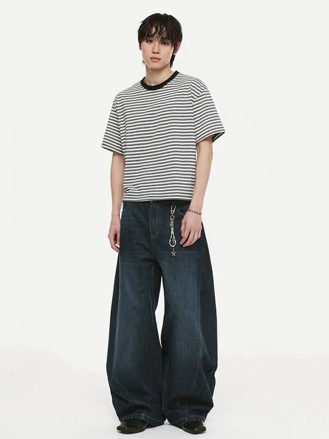 【DNSR】Stripe Crop T-Shirt