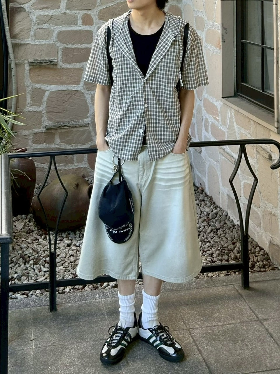 【youll】check shirt hoodie (2color)