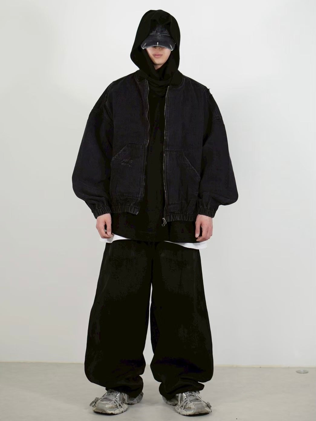 【Chikashitsu +】denim flight bomber jacket (2color)