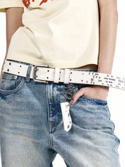 【AAKAM】Typography Leather Belt