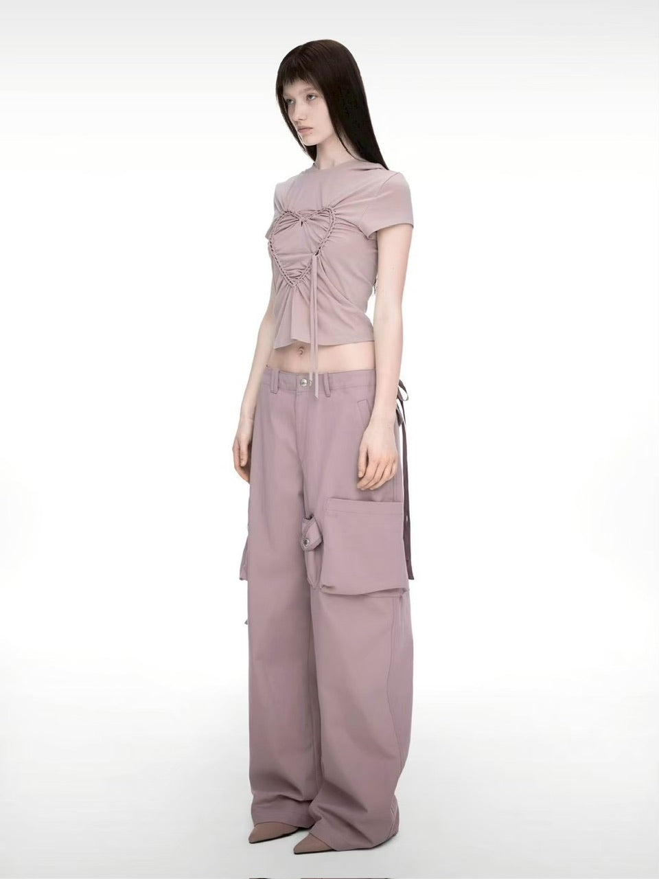 【NACHE】HEART BRAID HOODIE T-SHIRT