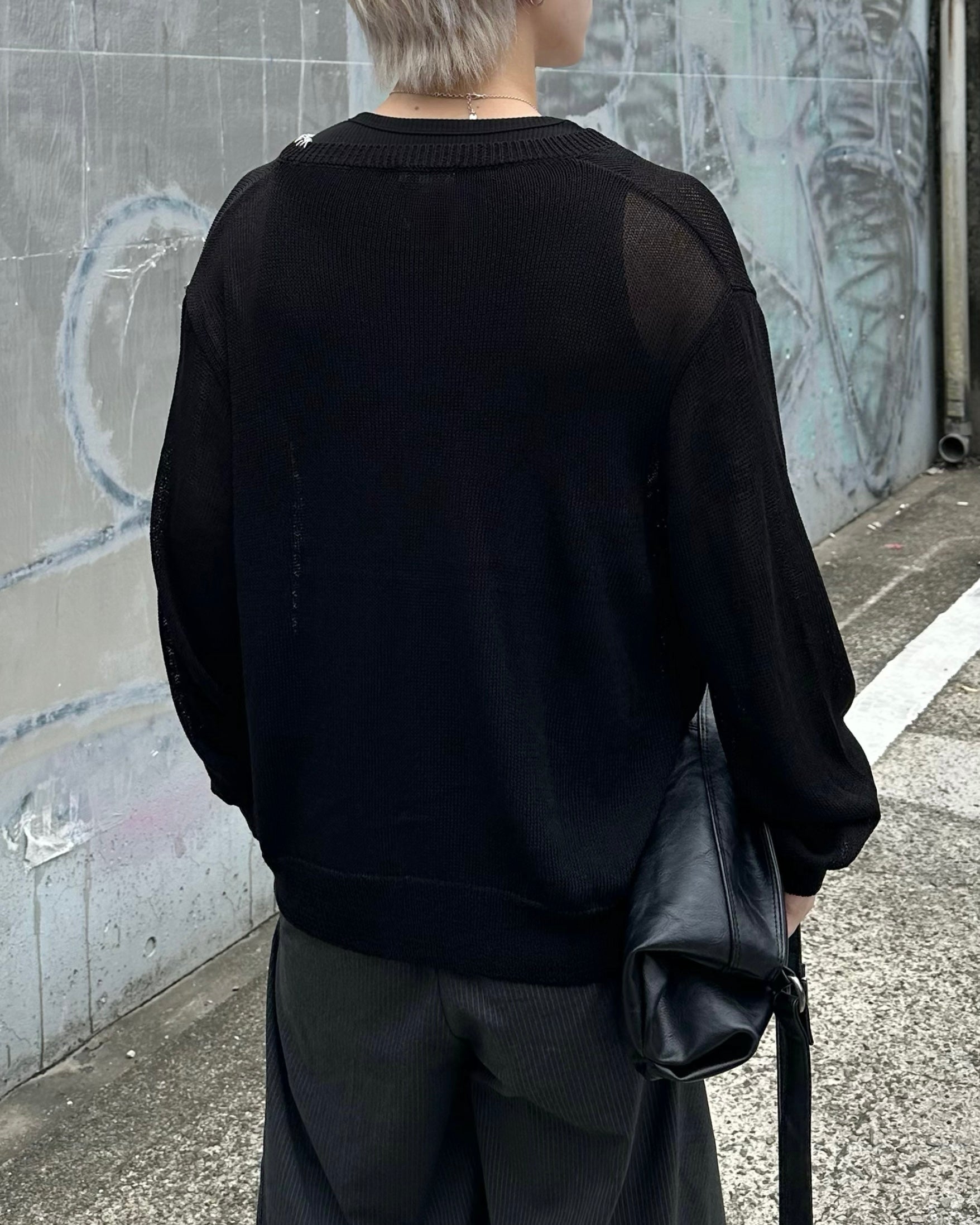 大阪店WEB限定受注制【Chikashitsu +】sheer soft knit cardigan