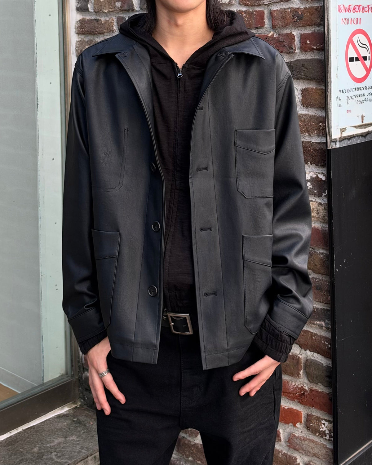 受注制【youll】faux leather work jacket