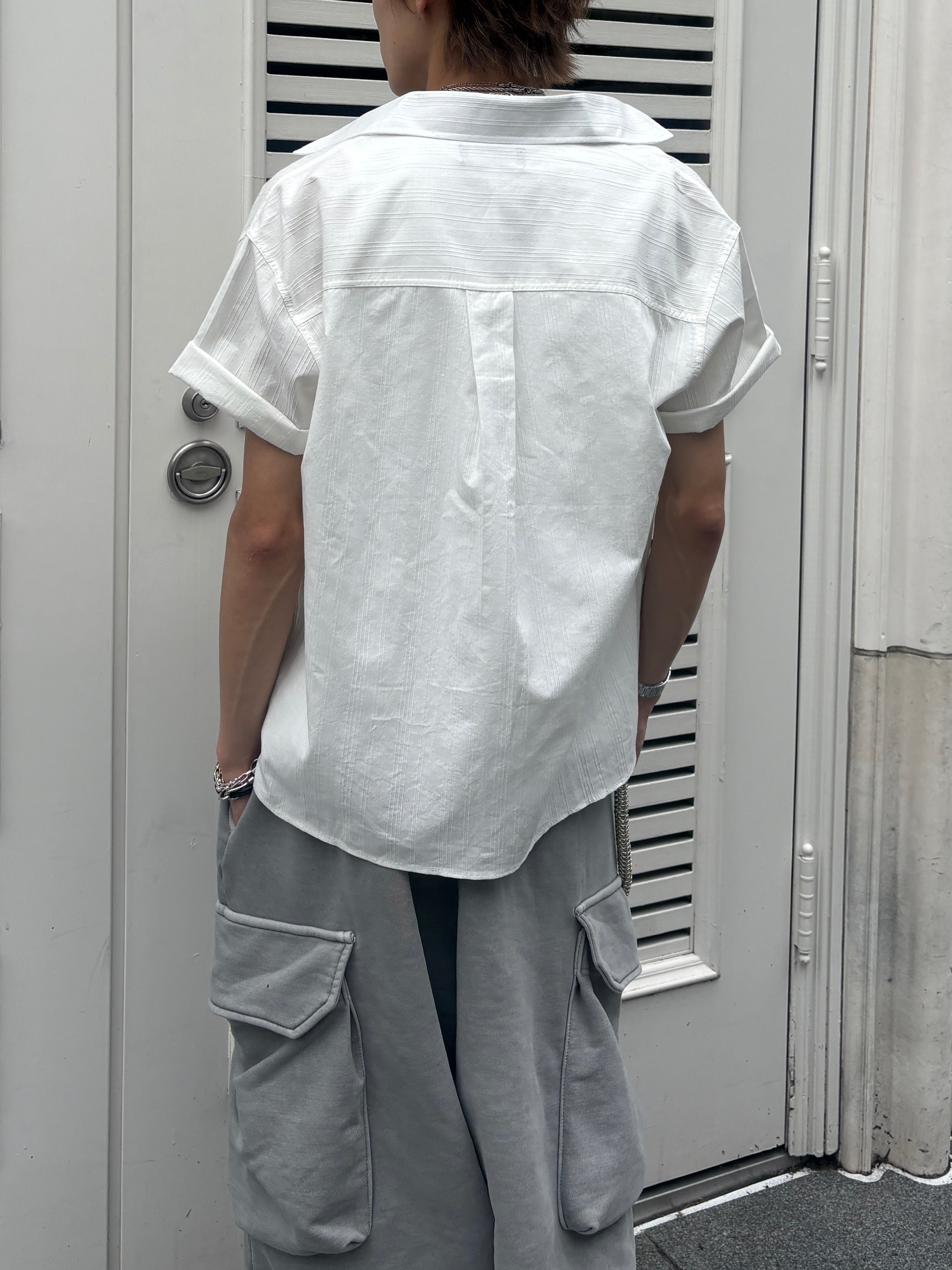 受注制【youll】jacquard cropped shirt (2color)