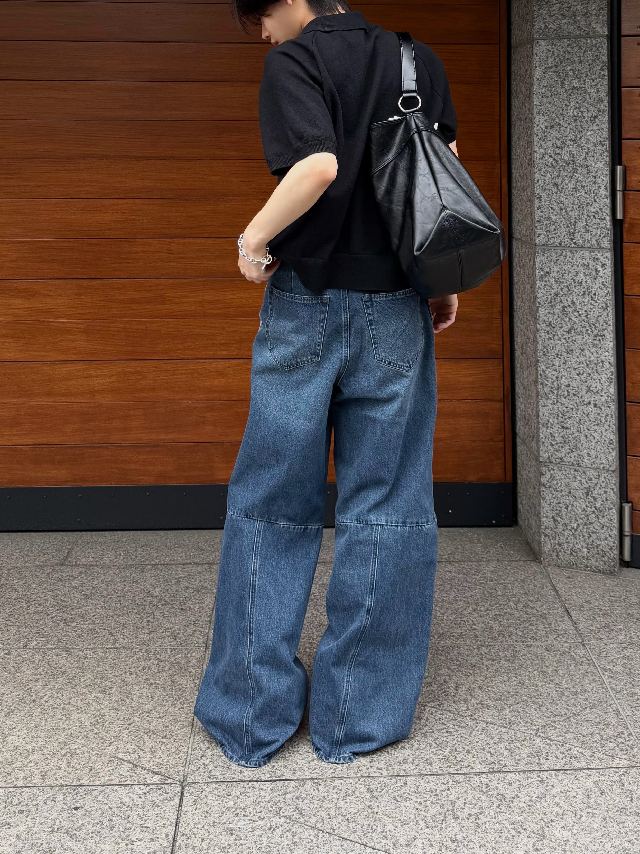 東京店WEB限定受注制【Chikashitsu +】cropped knit poloshirt (3color)