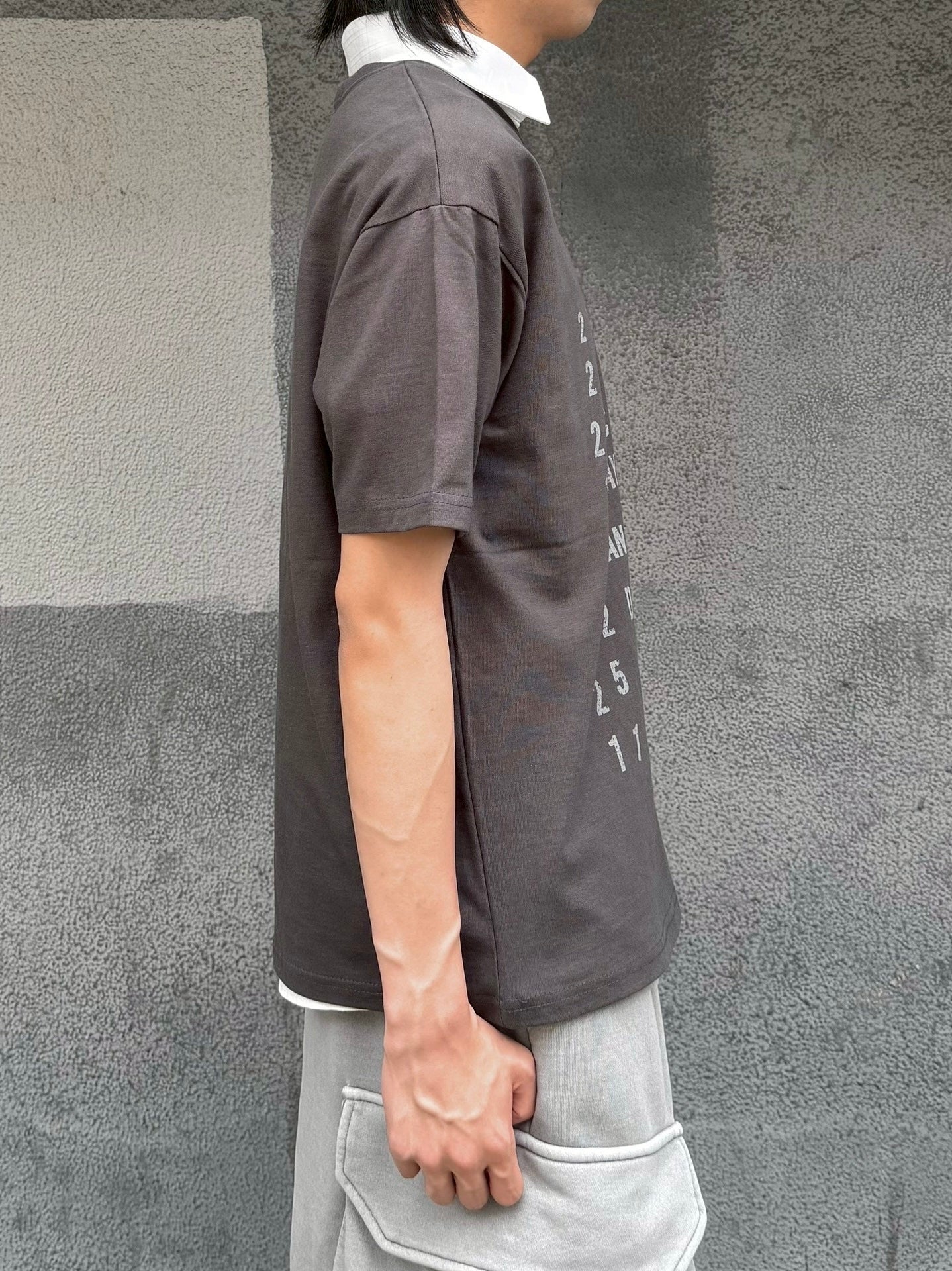 受注制【nmtc+】Washed Semi Crop Lettering Tee (3color)