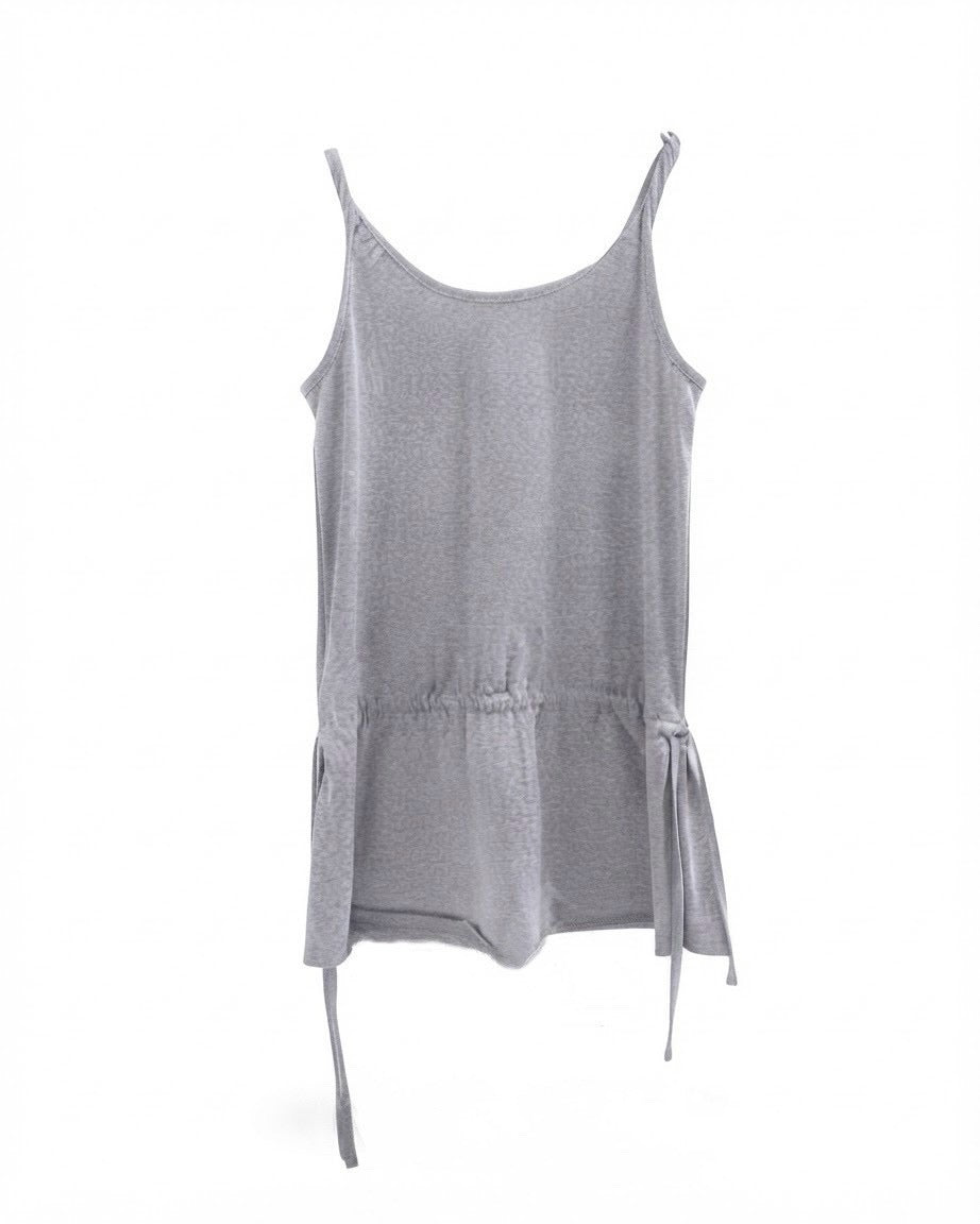 受注制【OaKS】drawstring layered mini dress (2color)