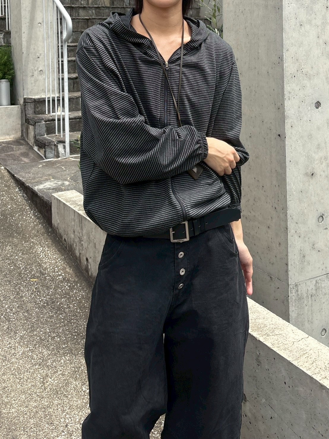 受注制【nmtc+】border zip up hoodie