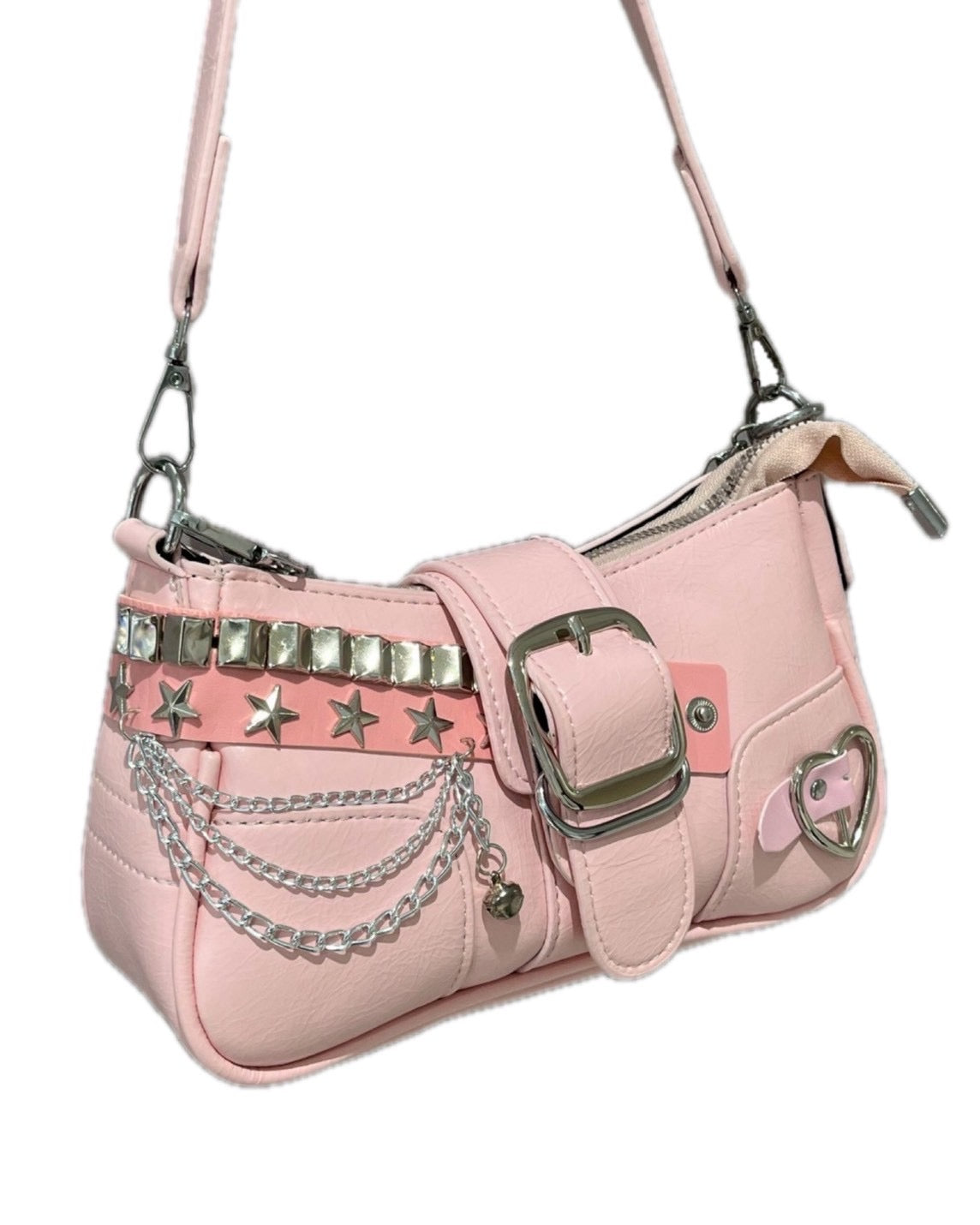7/11 20:00発売　国際配送【BABY09】y2k pink chain belt bag