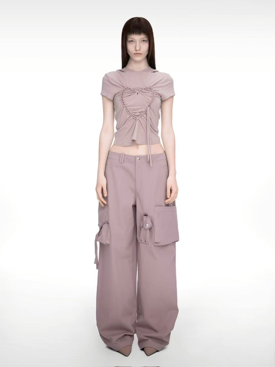 【NACHE】HEART BRAID HOODIE T-SHIRT