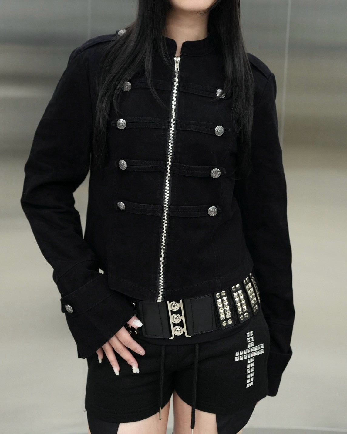 受注制【Never mind the XU】WIDE PYRAMID STUDDED BELT