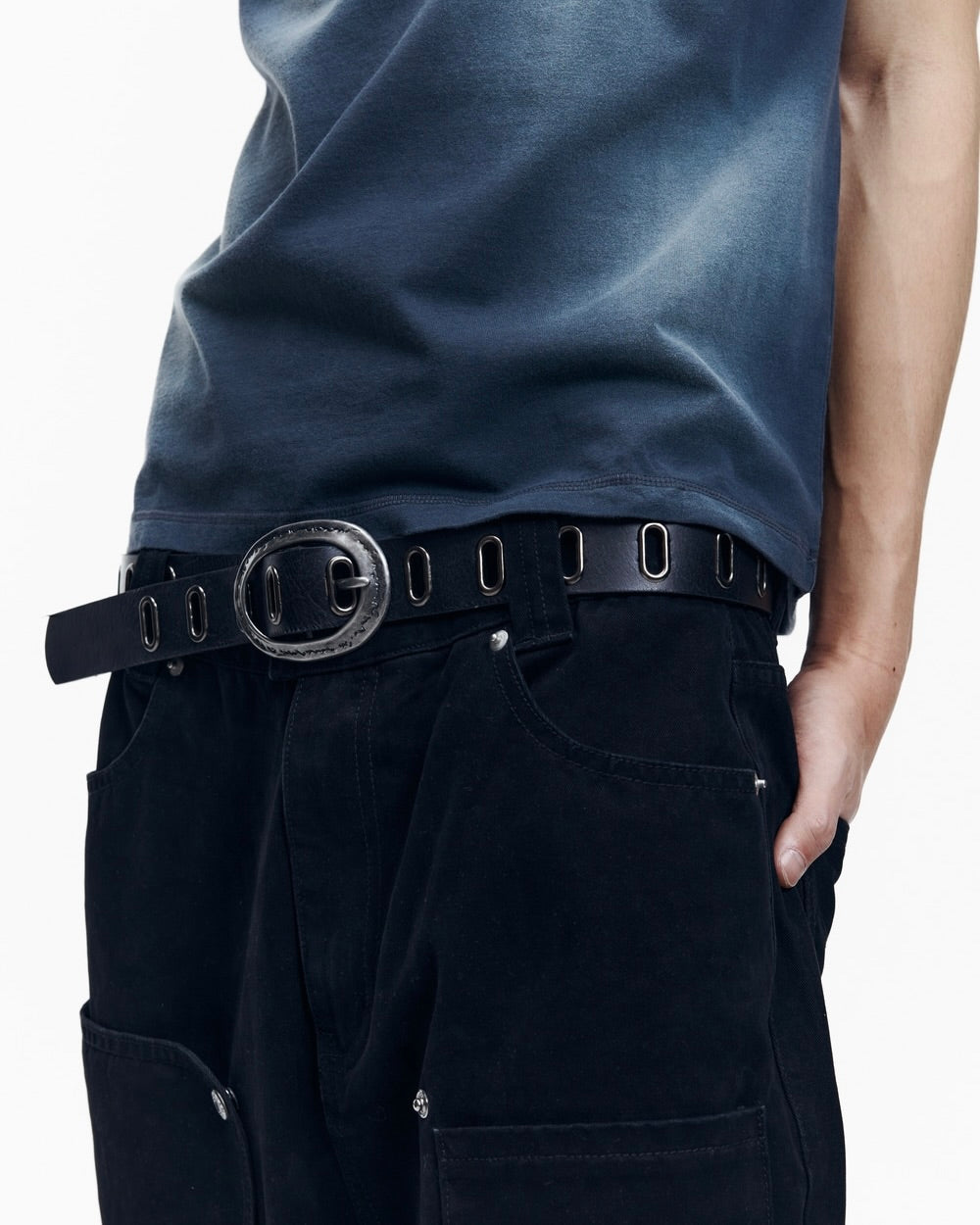 【AAKAM】All Over Eyelet Belt