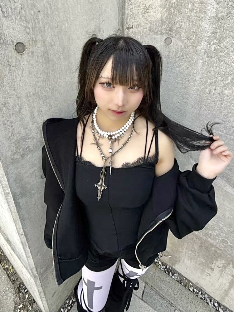 国際配送【Never mind the XU】SHEER LACE CAMISOLE