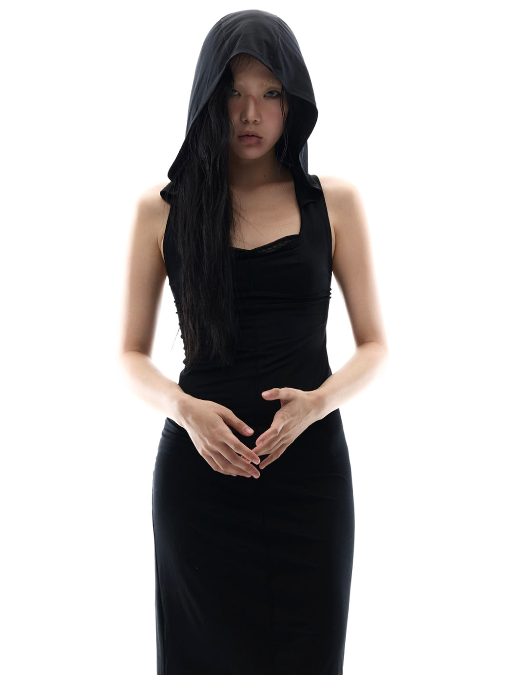 【OJOS】Flatseam Halter Midi Dress