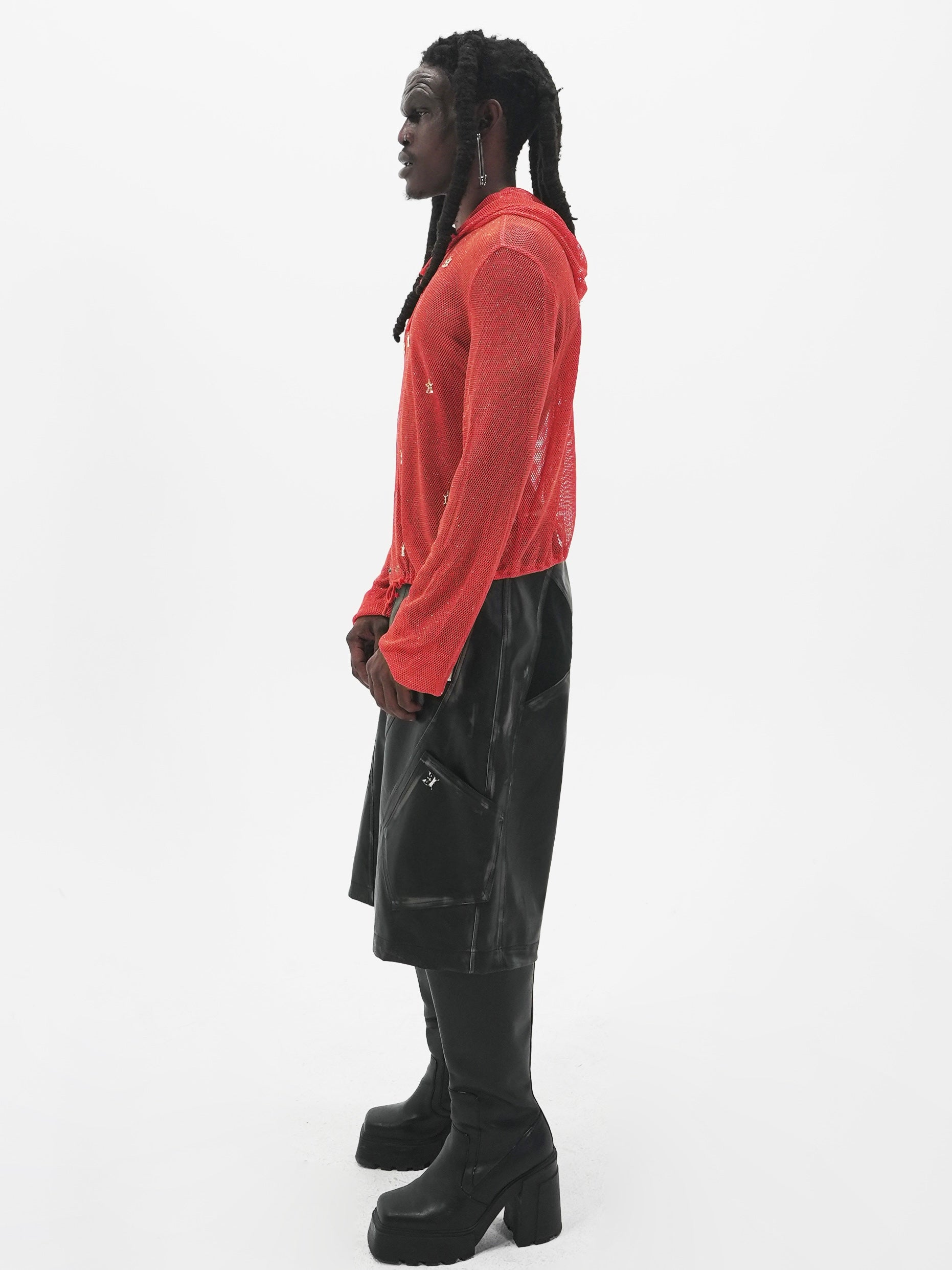 【E RIN AI E】E STARDUST MESH SNAP HOODIE
