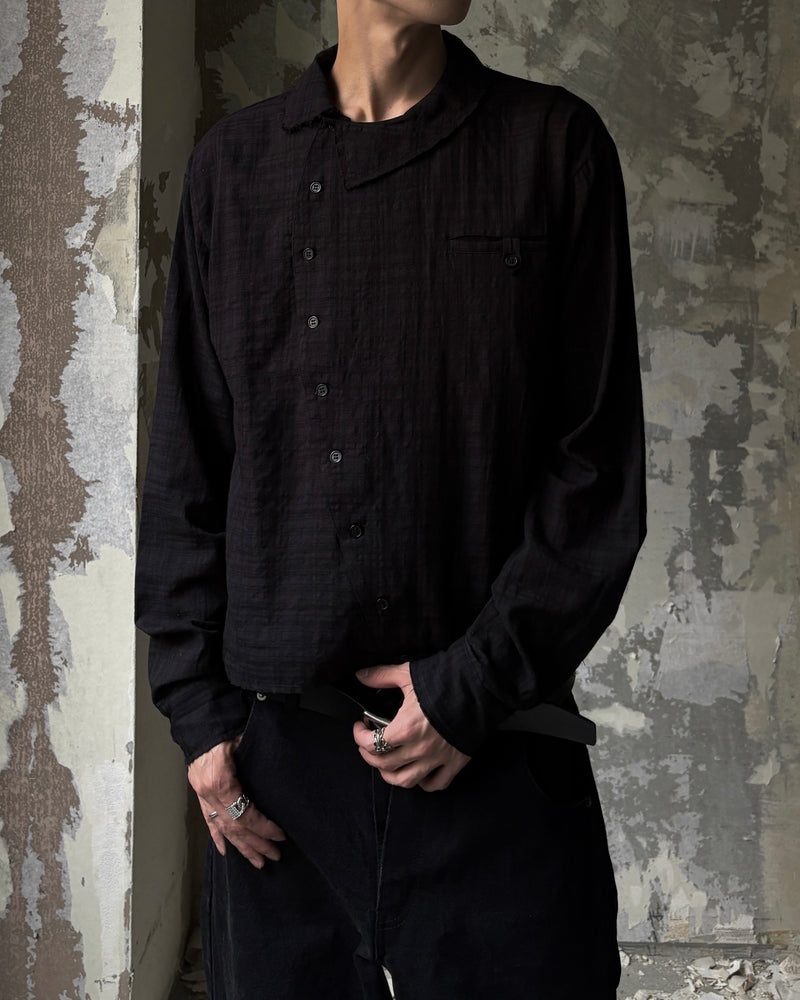 【Lee fi Ne】Offset Sheer Check Shirt