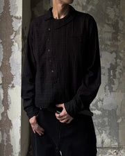 【Lee fi Ne】Offset Sheer Check Shirt