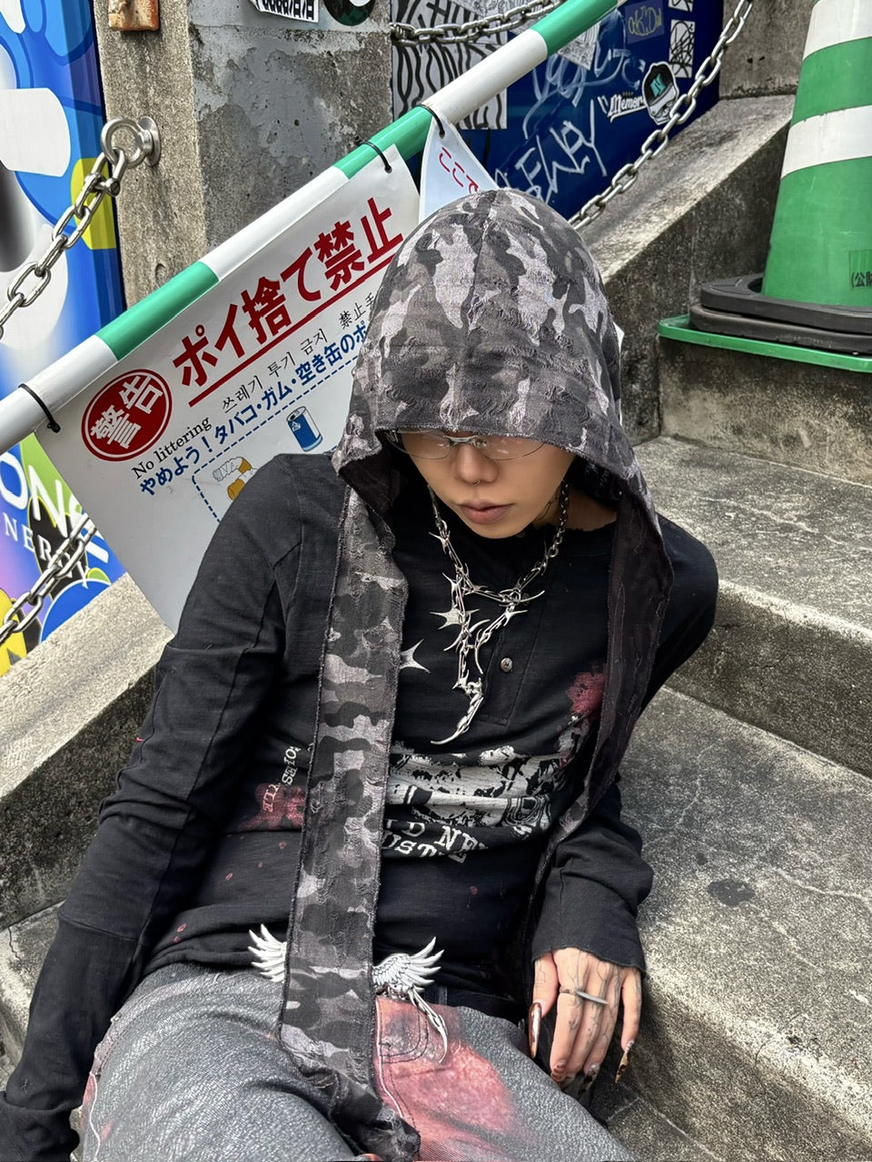国際配送【Never mind the XU】damage camouflage balaclava
