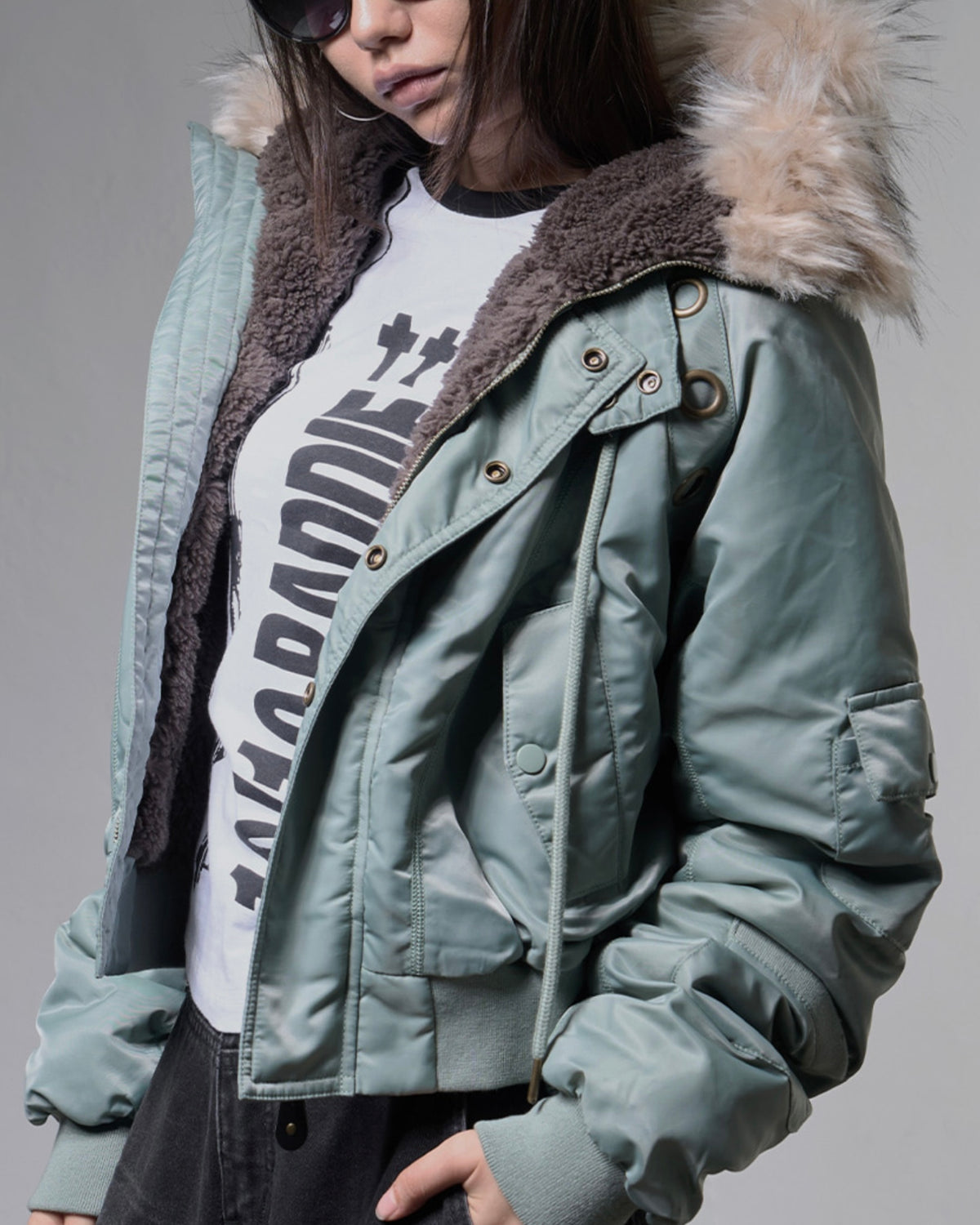 【FANCY CLUB】EYELET FUR MA-1