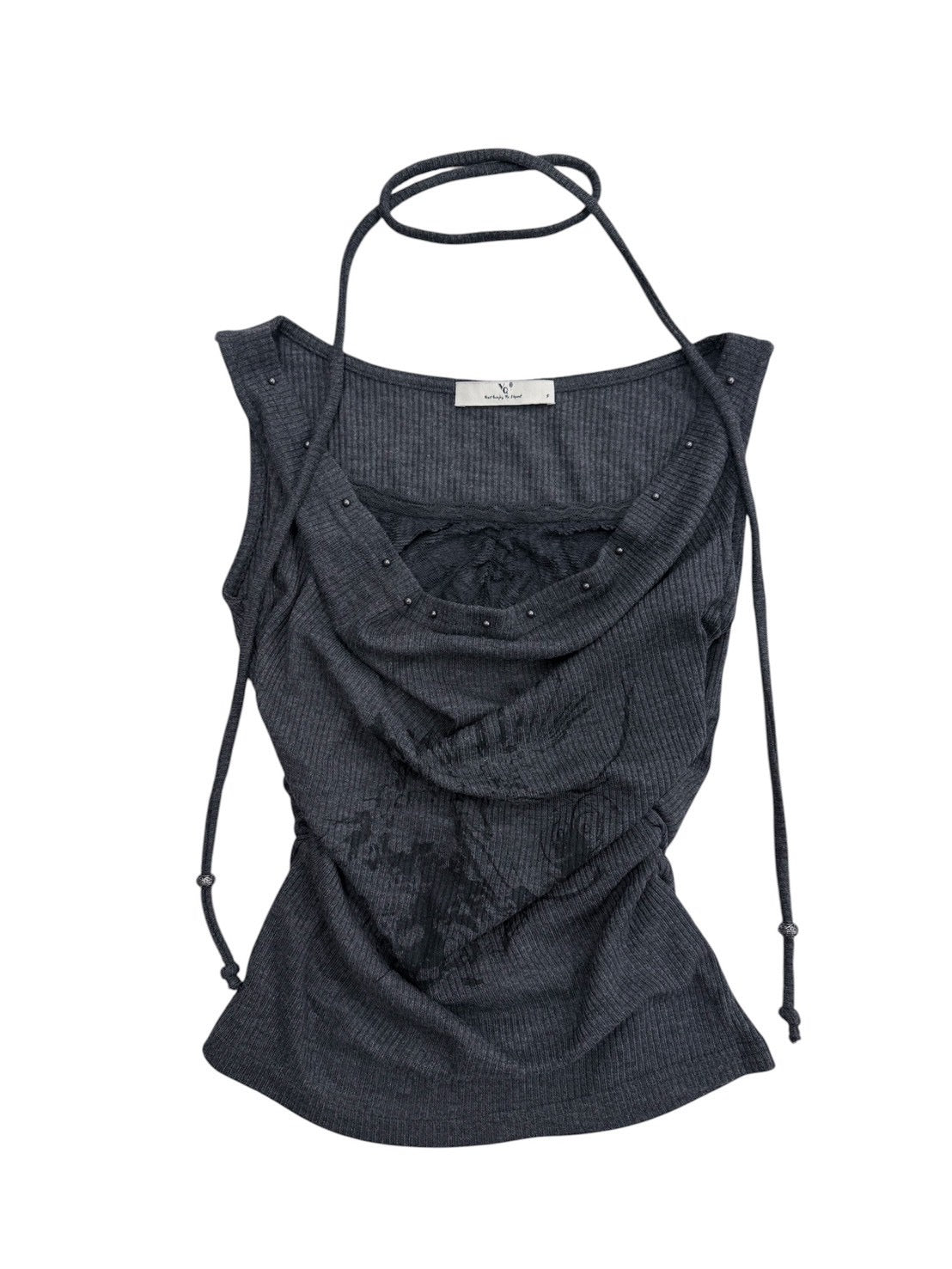 7/4 20:00発売 受注制【nmtc+】Doodle Lace Sleeveless Tee Muffler Set (2color)