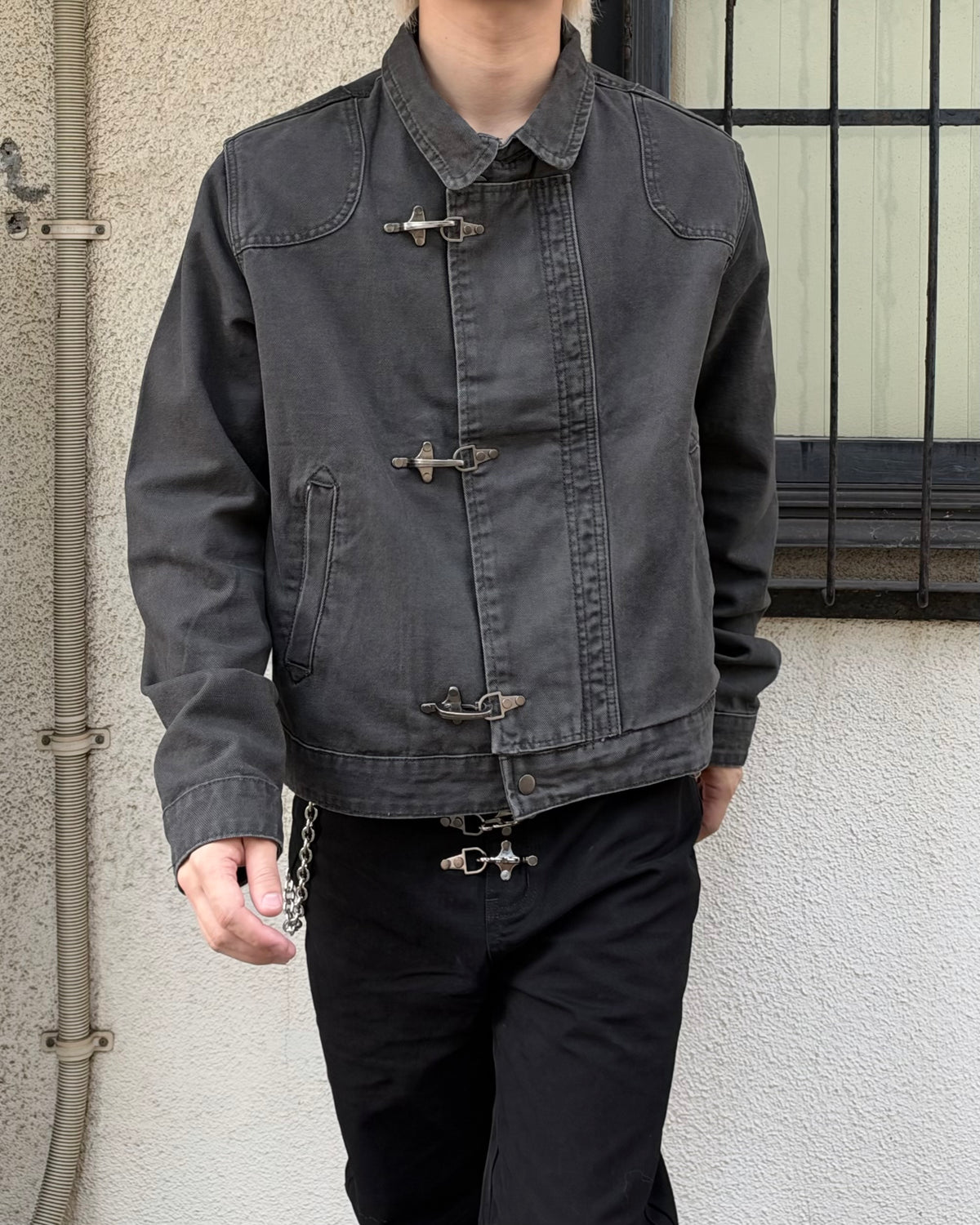 大阪店WEB限定受注制【Chikashitsu +】design hook cropped jacket (3color)