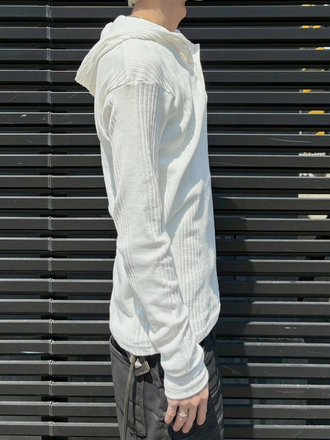 受注制【nmtc+】hooded henley neck long sleeve (3color)