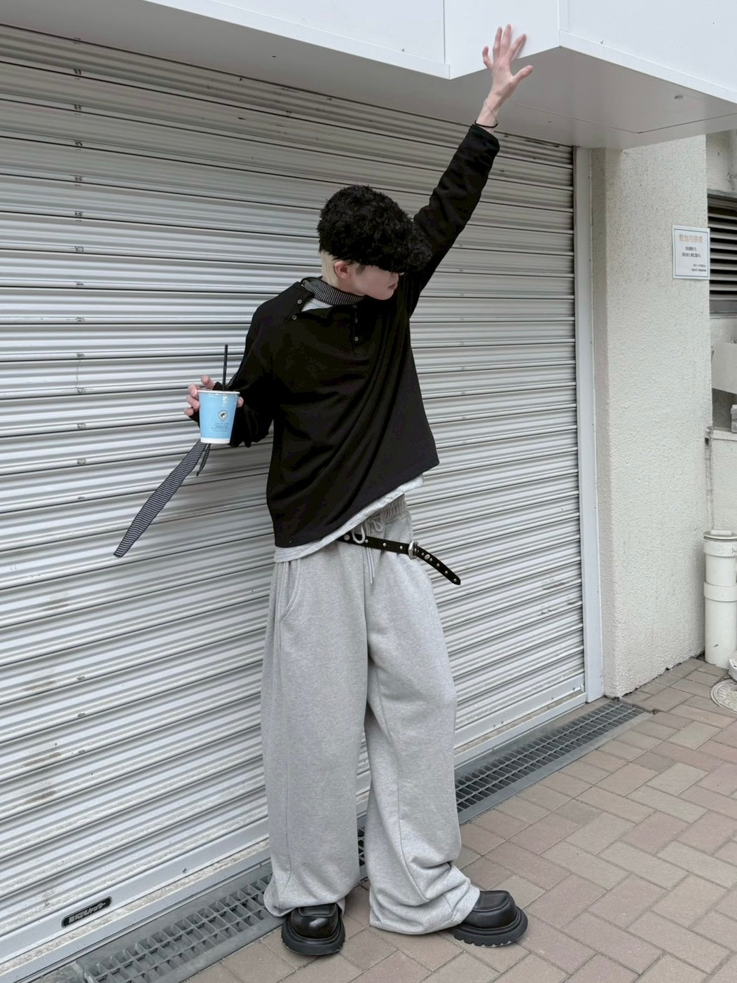 受注制【nmtc+】double button henley neck long sleeve (2color)
