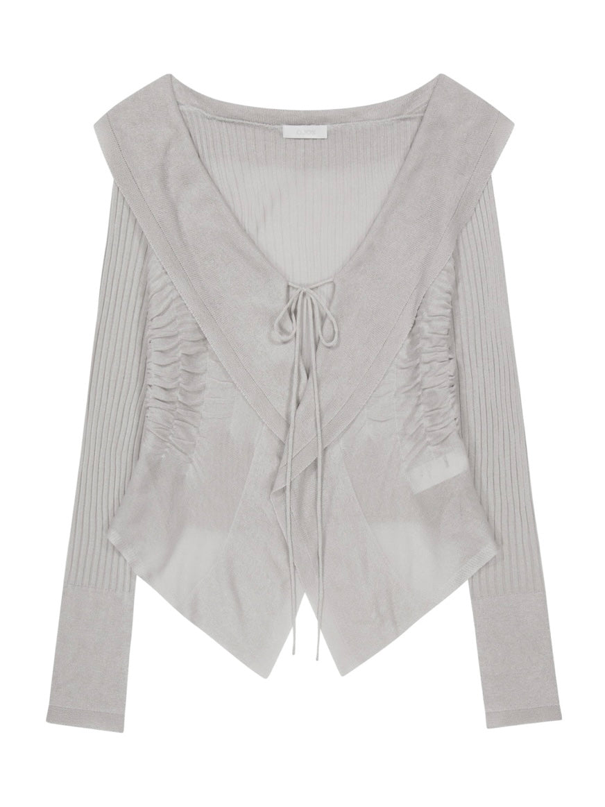 【OJOS】Ruffled Drape Cardigan