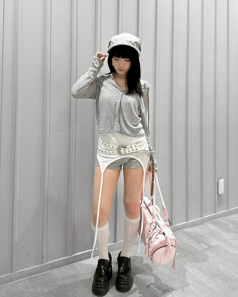 受注制【nmtc+】Sheer Button Hooded Cardigan (2color)