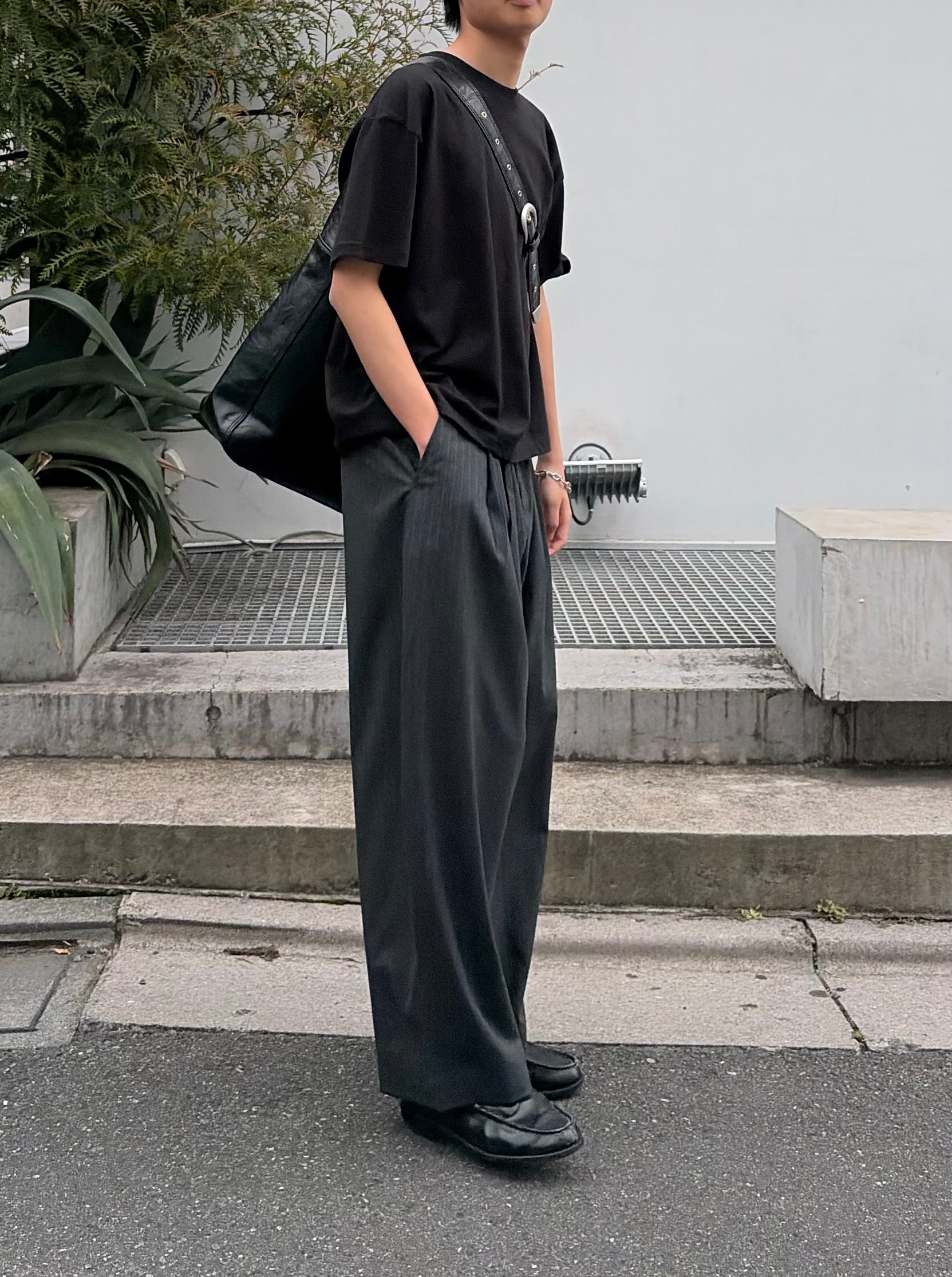東京店WEB限定受注制【Chikashitsu +】stripe ballon slacks (2color)