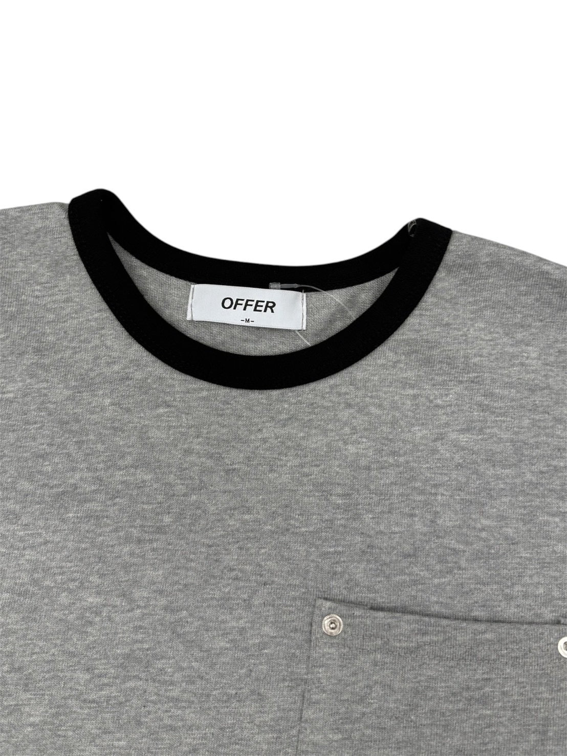 7/4 20:00発売 受注制【nmtc+】Washed Rivet Pocket Crop Slim Fit Tee (2color)